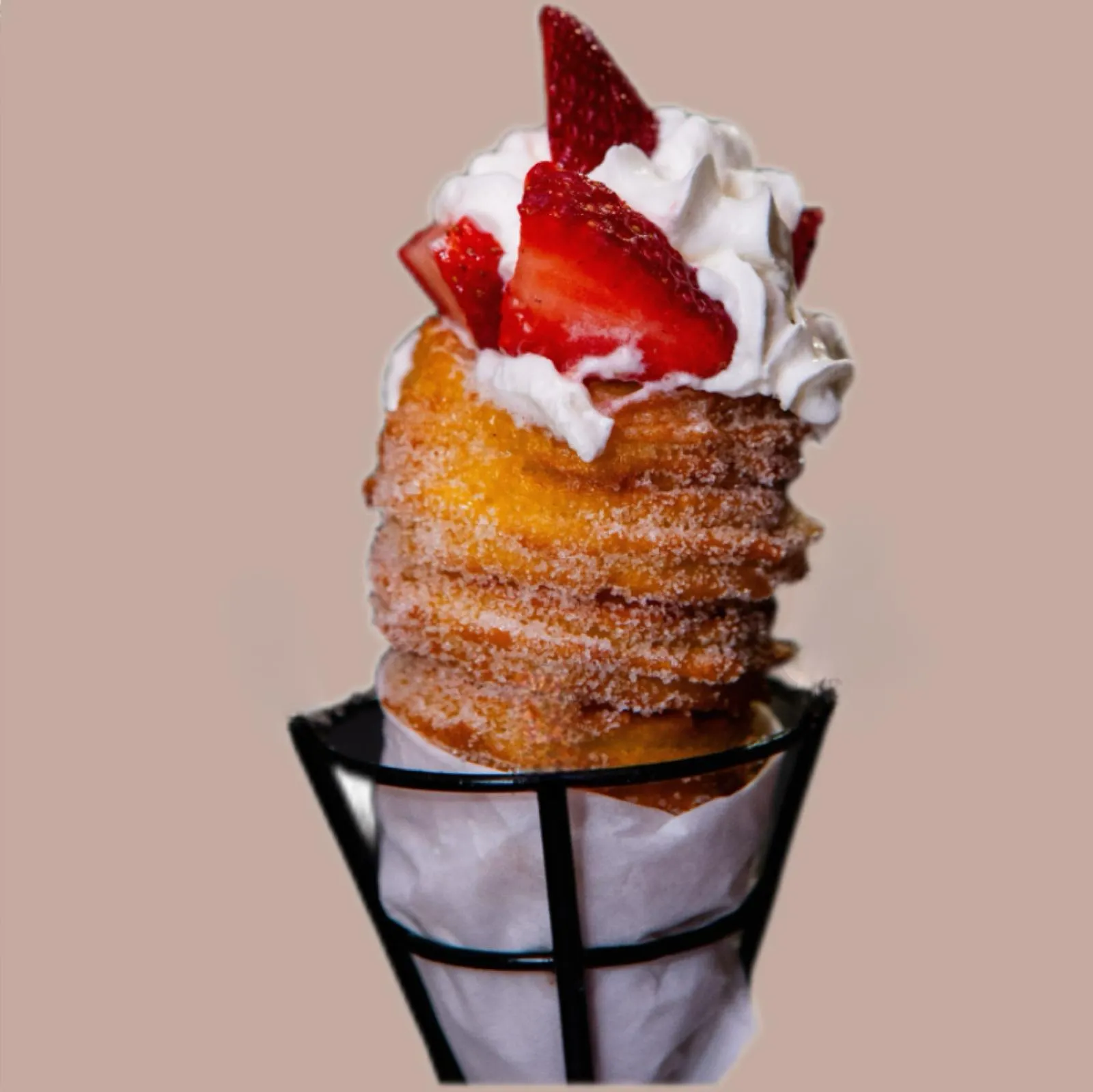 Strawberry churro cone